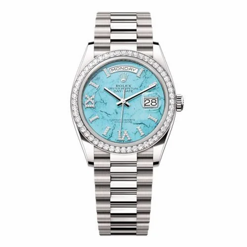 Rolex Day-Date 36 White Gold - Diamond / Turquoise / President 128349RBR-0031 (M128349RBR-0031)